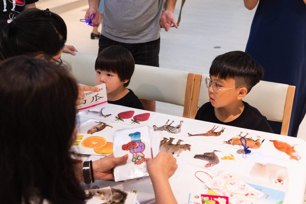 At the Han Language station, children learned the Chinese words for each animal.