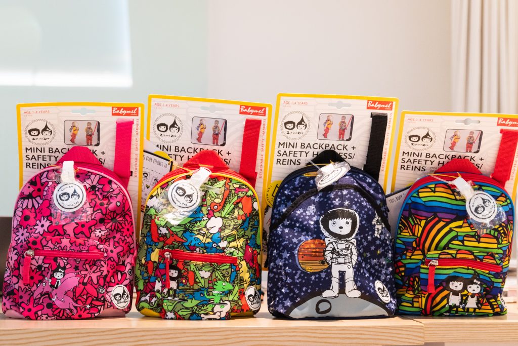 The super cute goodie backpacks are from Zip and Zoe.