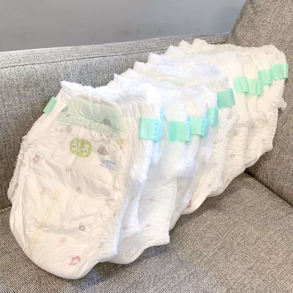 Moony diapers are designed to fit babies’ bodies perfectly with its 3-D shaping.