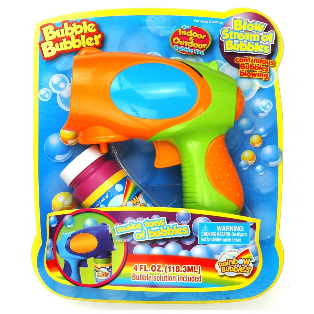 For loads of fun, get this Continuous Bubble Bower from Rainbow Bubbles.