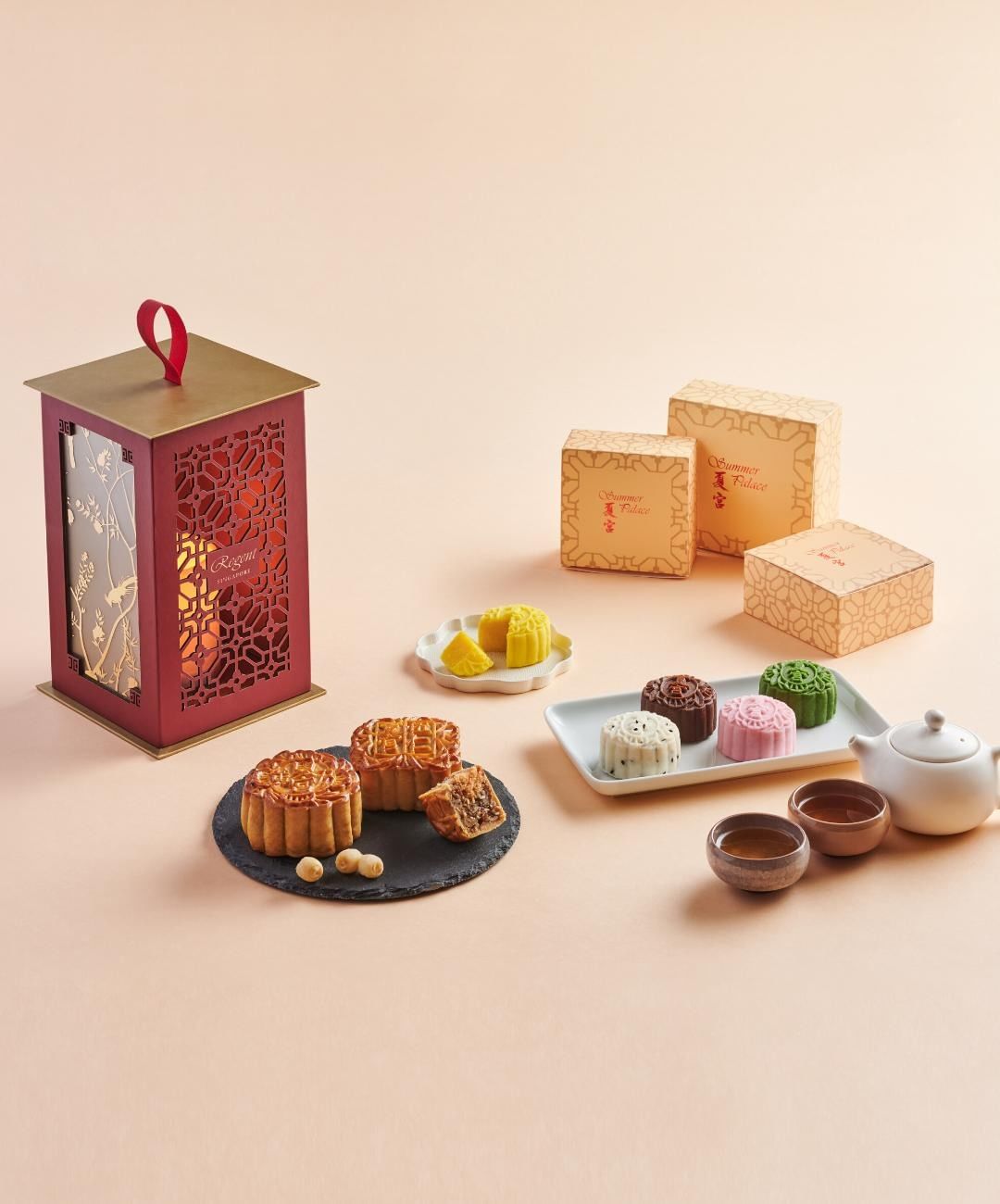Regent’s mooncakes are carefully packed in a gold-laced red box that doubles up as a lantern