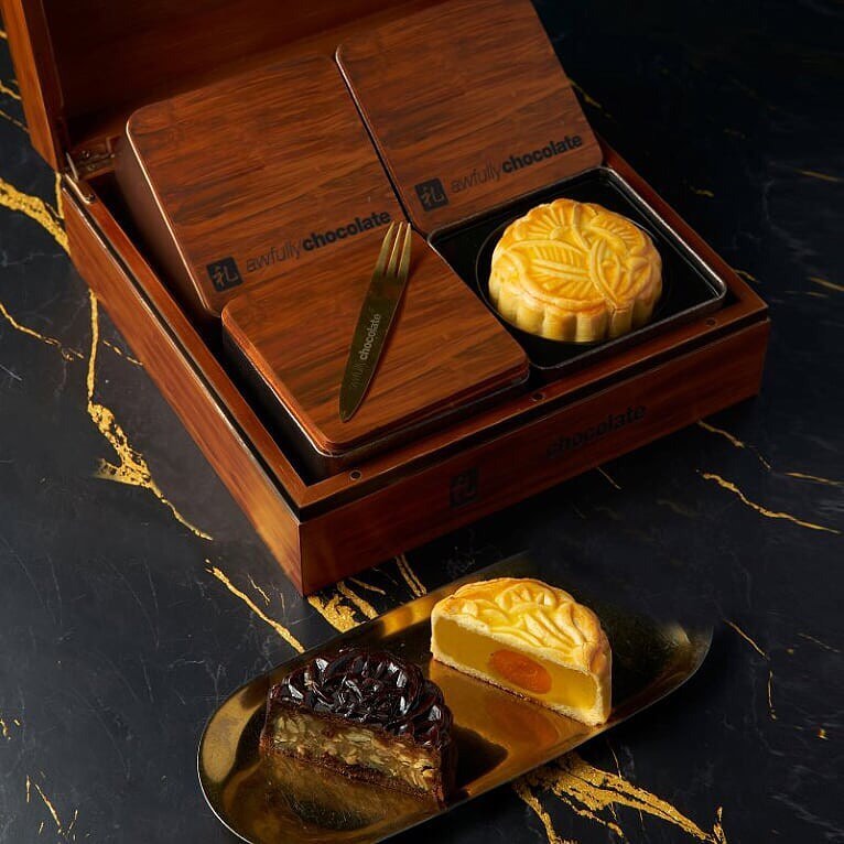 Awfully Chocolate’s classic mooncakes in all their glory, an irresistible option for chocolate lovers