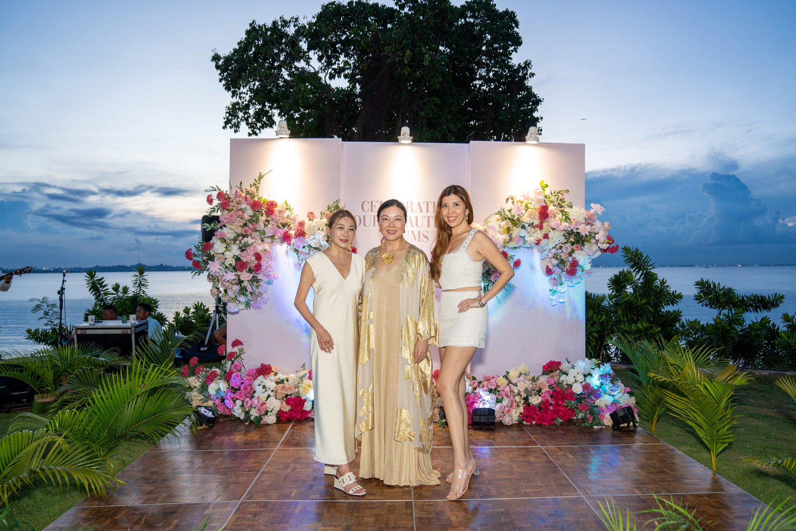 Sabrina, founder of Skin Inc, Leny Suparman, group CEO of KOP Properties, and Gidania, co-founder of Mummyfique