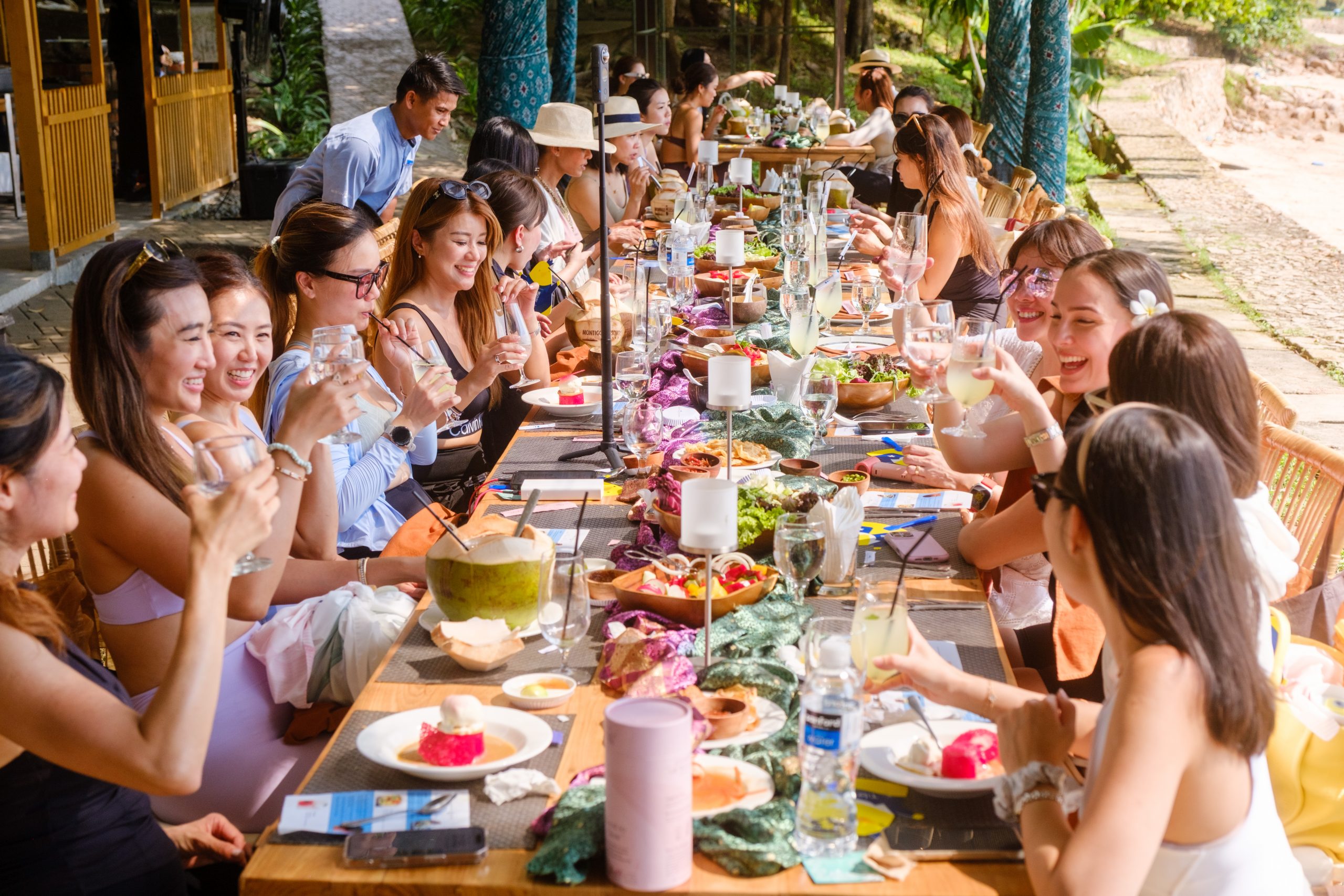 Guests enjoying their dessert, the Sago Malaka