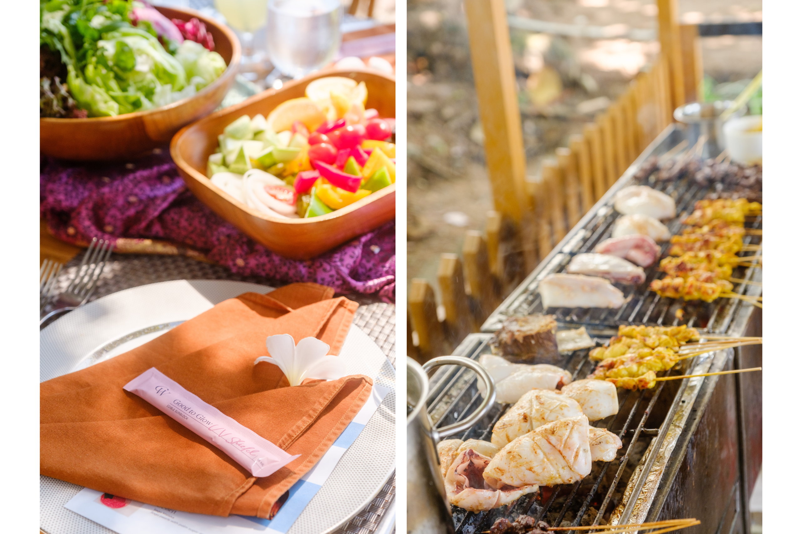 Some of the highlights of the lunch were the Mongolian grilled meats like the chilli lime squid and iga bakar (grilled beef ribs), complemented with crunchy salad. Company of Wellness' Good to Glow edible sunscreen helped protect the guests from harmful UV rays.