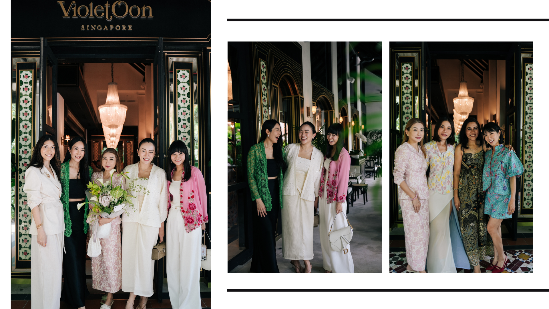 Group shots of our lovely guests, from left: Su-Lyn Tay, Director of Violet Oon, Jenny, Sabrina, Velda Tan and Rachel, Maggie, Pooja and Kexin