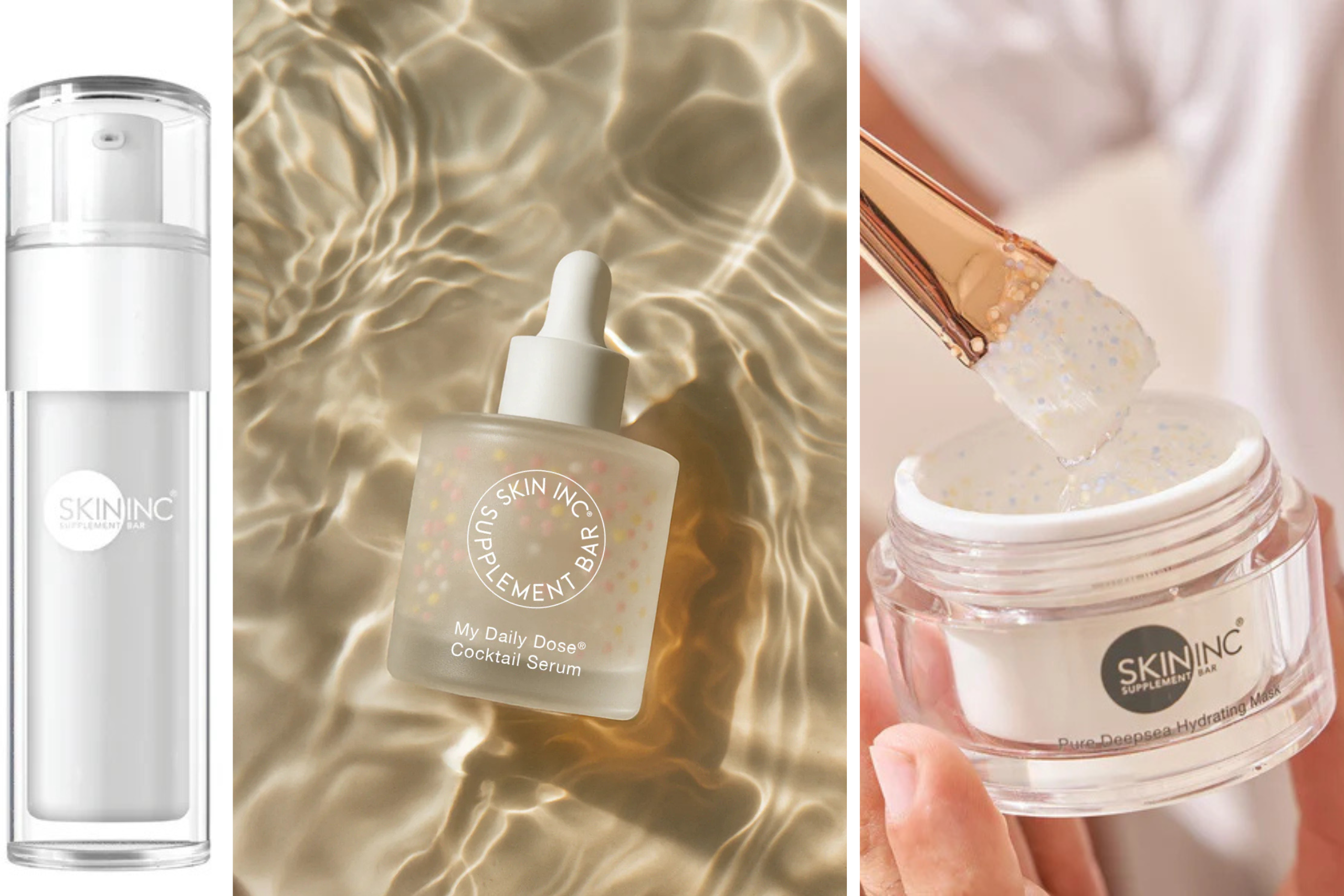 The 3 min facial for busy mums: 1) Pure Revival Peel, 2) My Daily Dose ABC+ Serum and 3) Pure Deepsea Hydrating Overnight Mask