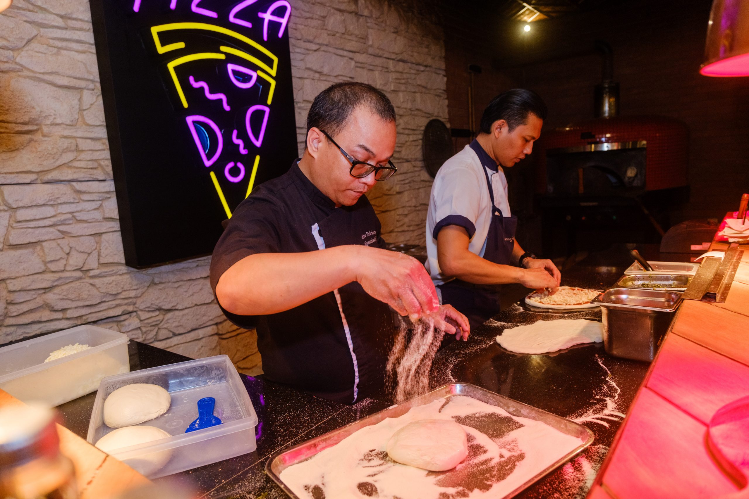 One of the highlights of the dinner was the wood-fired pizza.