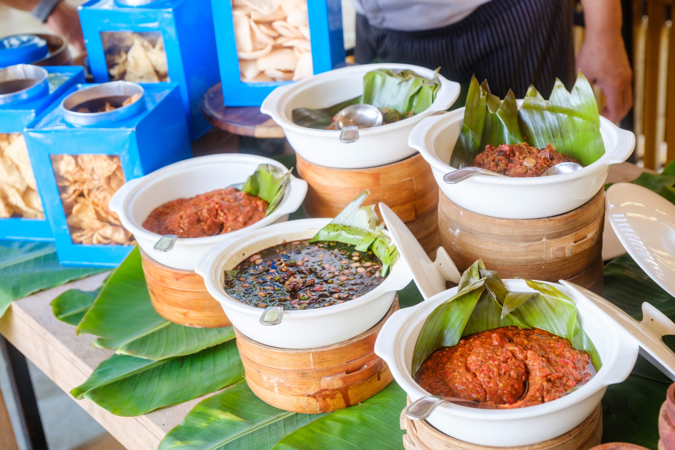 Additionally, guests could sample five different sambals made from chillies grown on the farm, with the prawn crackers, or to complement their meals.